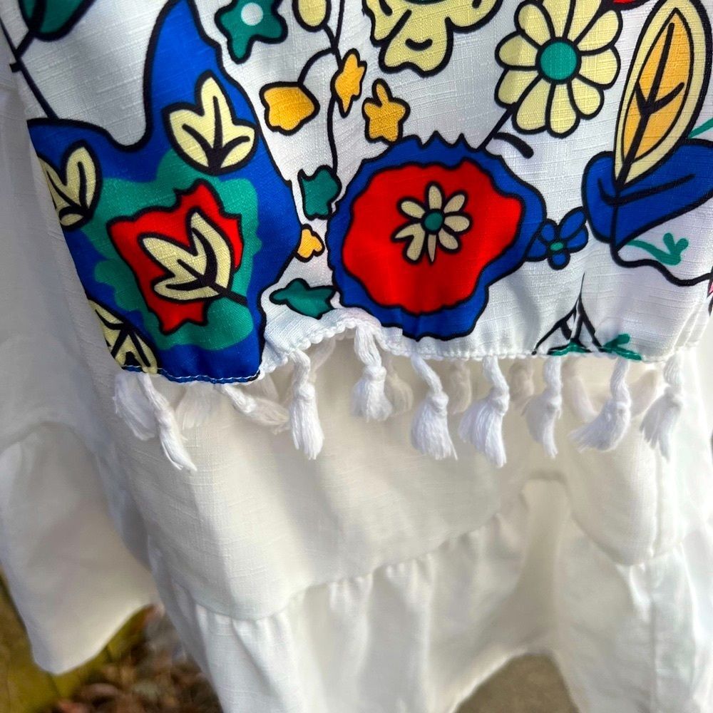 🦋Shein Floral Embroidered White Dress Size L (AA2) - Picture 6 of 10